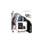 Carte MicroSDXC Kingston de 256GO Canvas Select Plus 100R A1 C10 + Adapteur