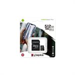 Carte MicroSDXC Kingston de 512GO Canvas Select Plus 100R A1 C10 + Adapteur