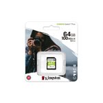 Carte SDXC Kingston de 64GO Canvas Select Plus 100R C10 UHS-I U3 V30