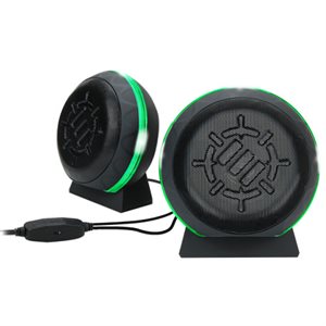 ACCESSORY POWER ENHANCE USB LED Gaming Speakers w/In-Line Volume Control & Powerful 5W Drivers-Blue