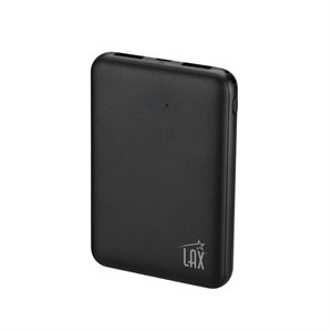 LAX Rubberized 6600mAh Dual USB Compact Power Bank-BLACK-Eng Only
