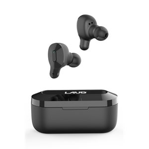LAX Laud True Wireless  In-Ear Bluetooth Earbuds with Charging Case Black
