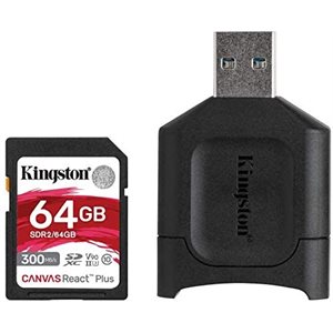 Kingston 64GB SDXC React Plus SDR2 + MLP SD Reader (Canada Retail)
