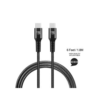 LAX USB-C to USB-C Cable (6 Feet) Black