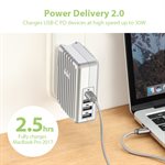 Zendure A-Series 4-Port 45W Wall Charger with PD & US UK EU Plug Silver ENG Only PKG