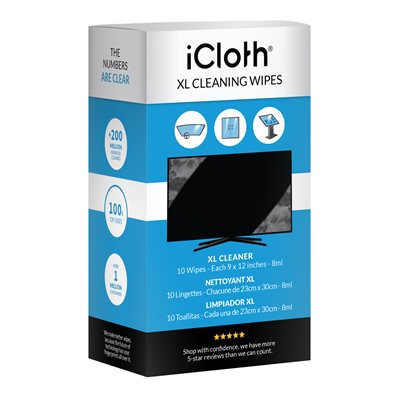 iCloth  iCXL10  XL Wipes for electronic devices (Pack-10)