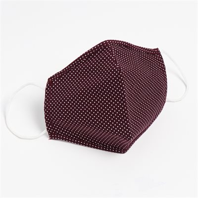 Washable Reusable Cotton Masks Burgundy/Dots Pack of 5