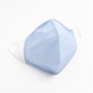 Masques lavables et réutilisables en tissu HORST (Coton/Polyester) Bleu pâle (Paquet de 5)