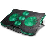 ACCESSORY POWER ENHANCE ENHANCE CRYOGEN Gaming Laptop Cooling Stand  BLK w/GREEN LED