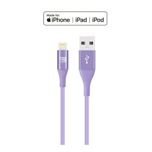 LAX 4FT Apple MFi Certified Durable Braided Nylon Lightning Cables - Slim Lavender