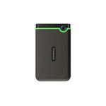 Disque dur externe Transcend de 2TO 2.5'' USB 3.1 Storejet M3C avec finition anti-chocs Gris/vert USB-C (inclus aussi cable USB-A)