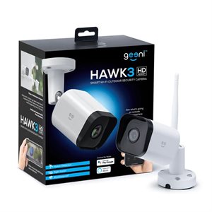 Geeni Hawk 3 1080p HD Outdoor Smart Wi-Fi Security Camera, White