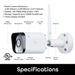 Geeni Hawk 3 1080p HD Caméra de sécurité extérieure intelligente Wi-Fi, blanc