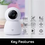 Caméra de sécurité intelligente Geeni Scope 1080p HD à suivi automatique, Intérieur, blanc