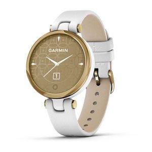 Garmin Lily Classic. Gold Bezel with WhiteCase and Italian Leather Band