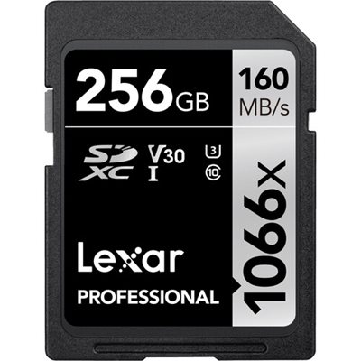 Lexar 256GB Professional 1066x SDXC UHS-I Card SILVER Series