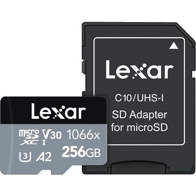 Lexar 256GB Prof. 1066x microSDHC  w/SD Adapter