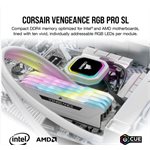 CORSAIR VENGEANCE RGB PRO SL 32GB (2x16GB) DDR4 3600 (PC4-28800) C18 1.35V Desktop Memory - White