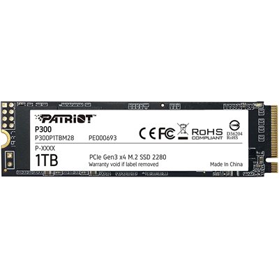 Patriot P300 1TB M.2 2280 PCIe Gen3 x4 SSD SR:2100MB/s SW:1650MB/s