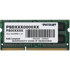 Patriot SL 4GB 1600MHz DDR3L (PC3-12800) SODIMM CL11 1.35V Single Rank