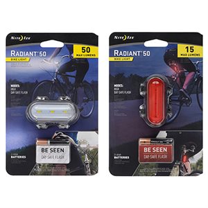 NITE IZE Radiant 50 Bike Light KIT ( White + Red 2pcs )