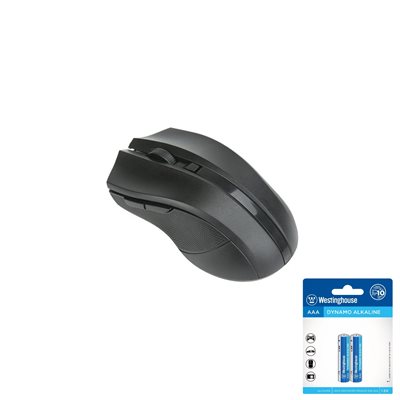 XTREME BLACK 6 BUTTON OPTICAL WIRELESS MOUSE-NANO RECIEVER W/2AAA