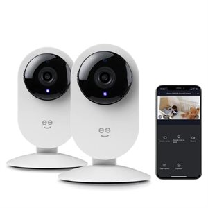 Geeni Glimpse 1080p HD Smart Security Camera, Indoor, White (2-Pack)