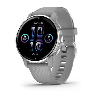 Garmin - Venu 2 Plus - Boitier argent en acier inoxydable