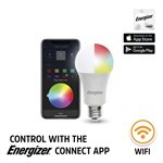 Energizer - Smart Wifi White & Multi-Color LED A19 Light Bulb - Pack of 2