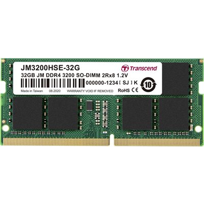 Transcend 32GB JM DDR4 3200 SO-DIMM 2Rx8 2Gx8 CL22 1.2V