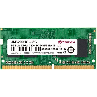 Transcend 8GB JM DDR4 3200 SO-DIMM 1Rx16 1Gx16 CL22 1.2V