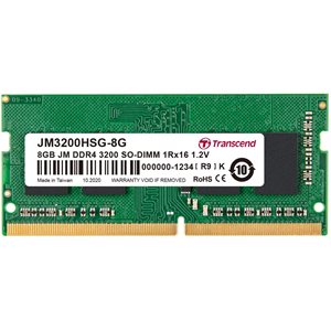 Transcend 8GB JM DDR4 3200 SO-DIMM 1Rx16 1Gx16 CL22 1.2V