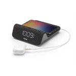 iHome iW30 Compact Alarm Clock with Qi Wireless Fast Charging, Dual USB Charging, and Night Light