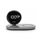 iHome IWW33 Compact Alarm Clock w/ QI Wireless Fast Charging, Apple Watch Charging and USB Charging