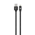 LAX 4FT Glitter Apple MFi C89 Connectors Certified Durable Braided Nylon Lightning Cables Black