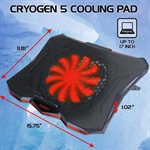 Accessory Power - Enhance - Support de refroidissement pour ordinateur portable Cryogen 5 avec LED rouge