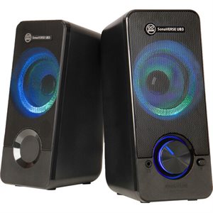 ACCESSORY POWER Gogroove SonaVERSE UB3 - USB Powered Illuminated Speakers - Black