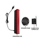 ACCESSORY POWER GOgroove SonaVERSE USB Clip On Soundbar Laptop Speaker with USB Plug-n-Play - Red