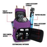 Accessory Power GOgroove Professional DSLR Camera Backpack f/Photography andTablet Travel Use Purple