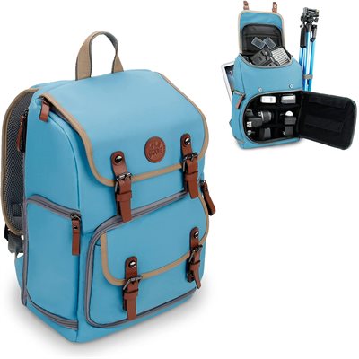 Accessory Power GOgroove Professional DSLR Camera Backpack f/Photography and Tablet Travel Use Blue