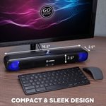 ACCESSORY POWER GOgroove SonaVERSE Sense Computer Speaker LED Soundbar  BLK