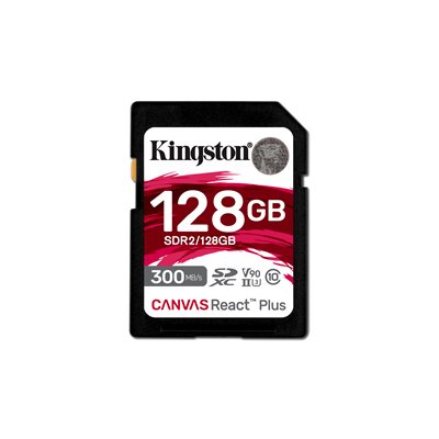 Kingston 128GB Canvas React Plus SDXC UHSII 300R/260W U3/V90/4K/8K (CAN Retail)