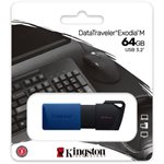 KINGSTON 64GB USB 3.2 Gen 1 DataTraveler Exodia M (Black & Blue)