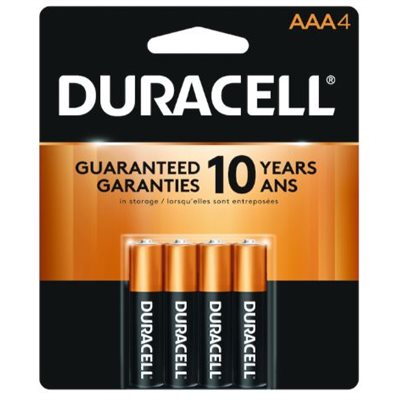 DURACELL COPPERTOP AAA Alkaline Battery PACK OF 4