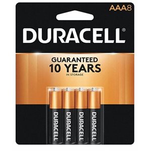 DURACELL COPPERTOP AAA Alkaline Battery PACK OF 8