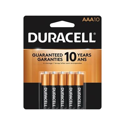 DURACELL COPPERTOP AAA Alkaline Battery PACK OF 10