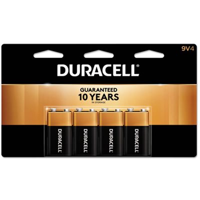 DURACELL COPPERTOP 9V Alkaline Battery PACK OF 4