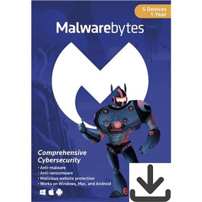 Malwarebytes - Premium License - 1A/5U - Téléchargement