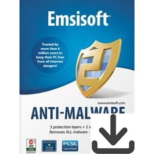 Emsisoft - Anti-Malware - 1A/3U - Clé (téléchargement)