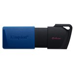 Kingston 64GB USB 3.2 Gen 1 DataTraveler Exodia M Retractable (Black + Blue) - CAN Retail